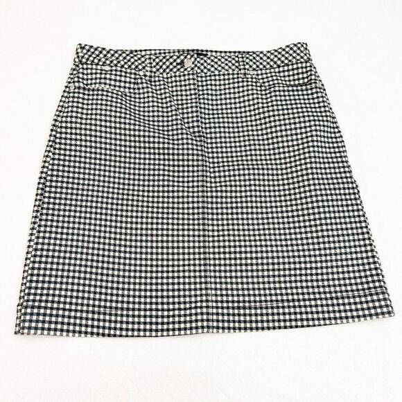 Talbots Gingham Checkered Pattern Pencil Skirt Black White Size 12 - Picture 1 of 7